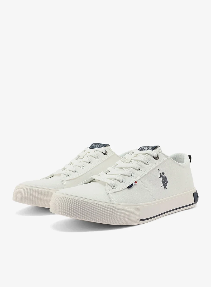 U.S. Polo Assn. white Men's White Low-Top Sneakers - Lightweight Slip-On Design for Men | Best Price UAE